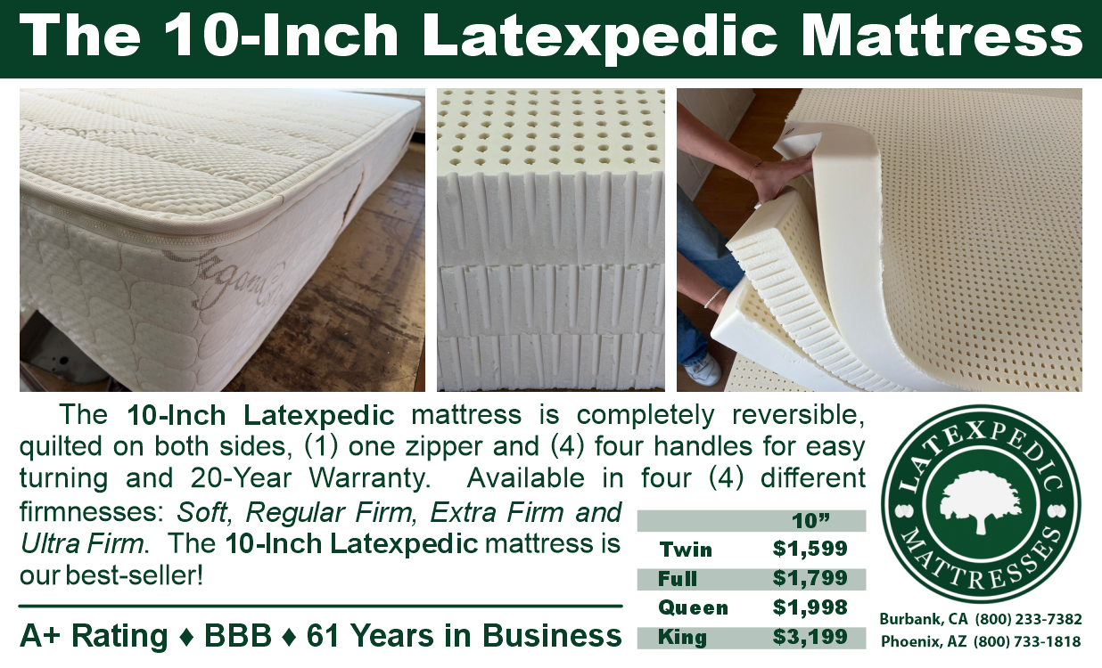Tempe Electropedic ten inch Latexpedic mattress
